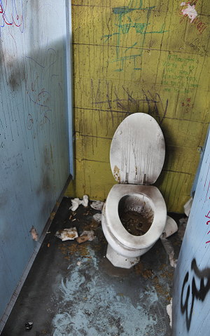 filthy toilet stall